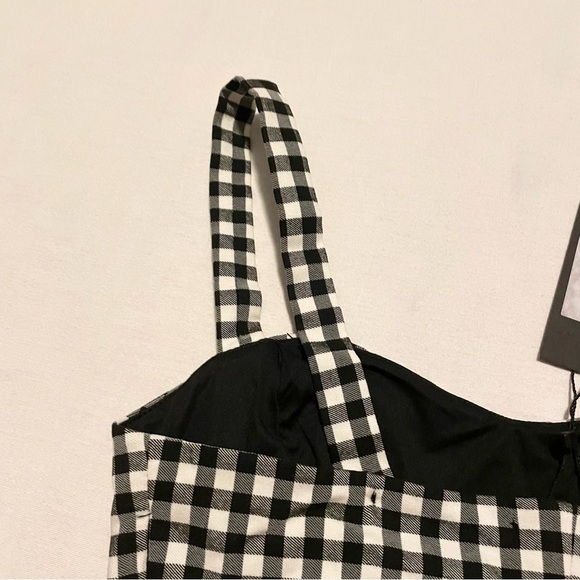 Dynamite Bengaline Sweetheart Bustier Black and White Women's Crop Top Small - Picture 9 of 16